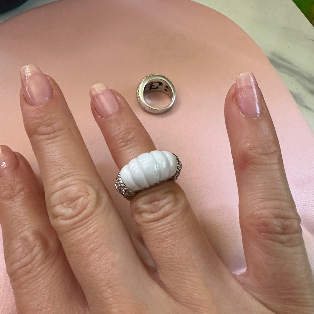 Judith Ripka Silver and White Statement Rings - Picture 10 of 10